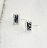 Sapphire Mosaic Sterling Silver Modern Earrings