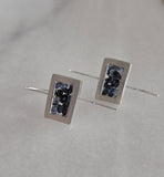 Sapphire Mosaic Sterling Silver Modern Earrings