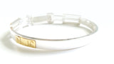 Personalized Sterling Silver 925 and 14 K Gold Bracelet