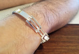 Personalized Sterling Silver 925 and 14 K Gold Bracelet