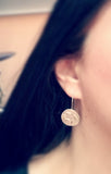round shaped earrings silver and gold