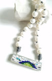 Micro Mosaic and Pearls Necklace with Sterling Silver 925