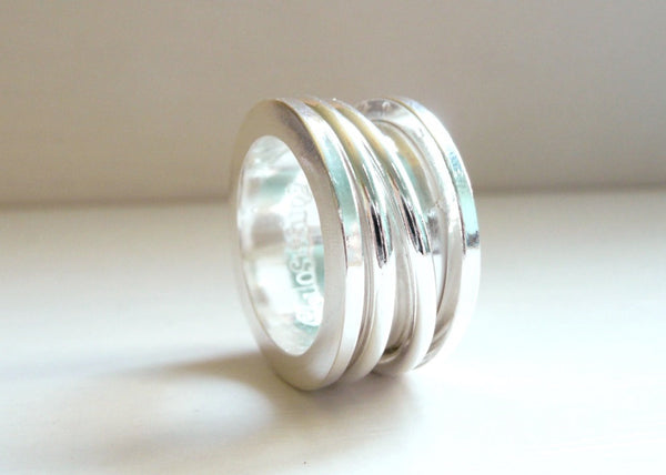 Spool Ring Sterling Silver Spinner