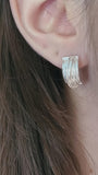 Sterling Silver Crossover Modern Earrings, Elegant Sterling Silver Earrings