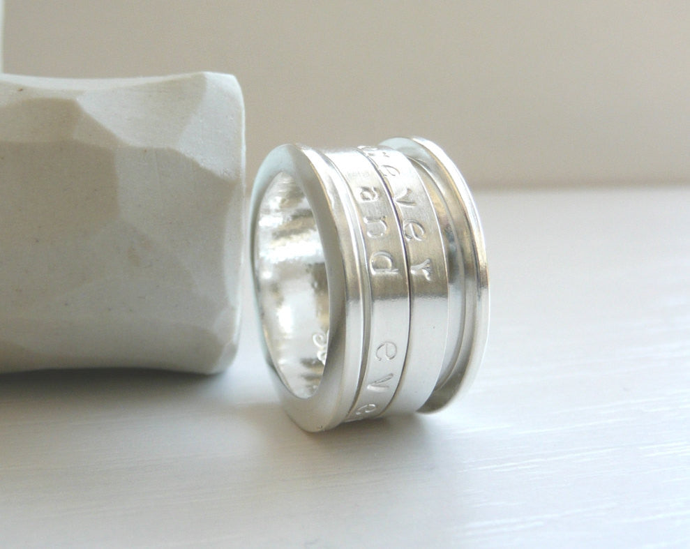 The Poem Ring Sterling Silver Spinner Ring