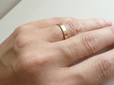 Minimalist 14K solid Gold Wedding Band 3mm x 1.5 mm