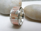 Mokume Gane Sterling Silver Spinner Ring